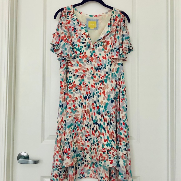 Maeve at Anthropologie Watercolor Dot Cold Shoulder Dress - Picture 7 of 8